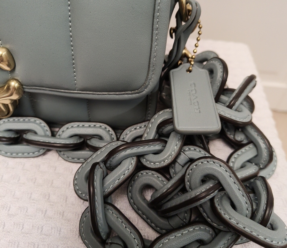 * Best Price Online* RARE COACH STUDIO Purse 19 Quilted Glacier + 2  Straps NWOT - Picture 6 of 7